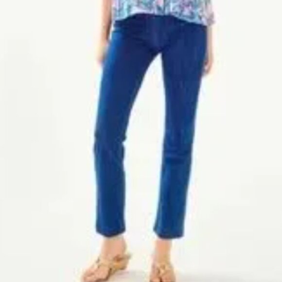 Lilly Pulitzer Jeans Ocean Cay High Rise Crop Hibiskiss Wash with Side Zipper - Picture 5 of 8